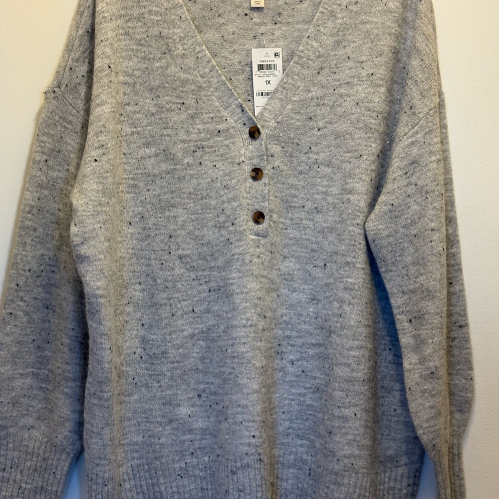 Style & Co. Gray V-Neck Women's sweater - Picture 8 of 8